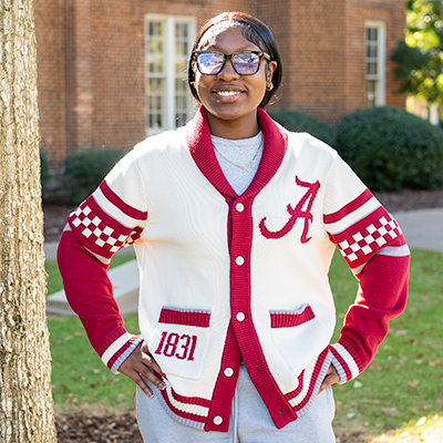 Alabama Vintage Jacquard Cardigan Rolled Collar Sweater