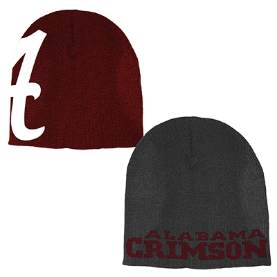 Alabama Script A Reversible Crimson Tide Beanie