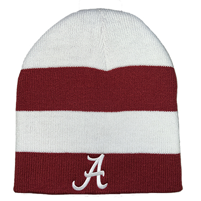 Alabama Script A Rugby Stripped Knnit Beanie