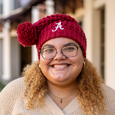 ALABAMA SCRIPT A CHUNKY KNIT BEANIE WITH POM