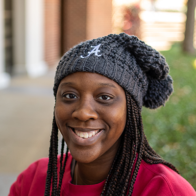 ALABAMA SCRIPT A CHUNKY KNIT BEANIE WITH POM