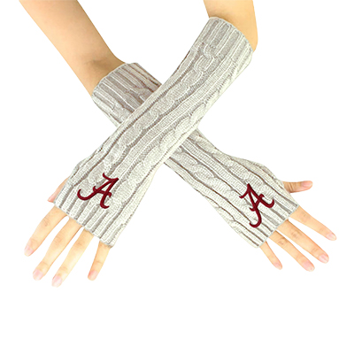 ALABAMA SCRIPT A CABLE KNIT ARM WARMERS
