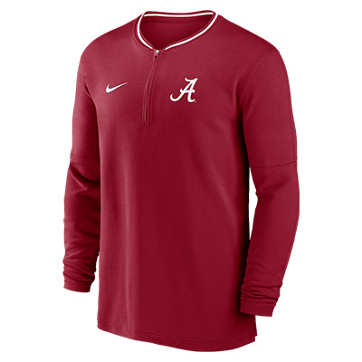 ALABAMA NIKE DRI-FIT HALF ZIP LONG SLEEVE COACHES TOP