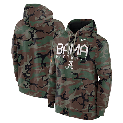 Bama Football Nike Club Fleece Military Hoodie