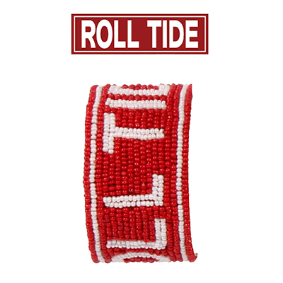 Alabama Roll Tide Beaded Cuff