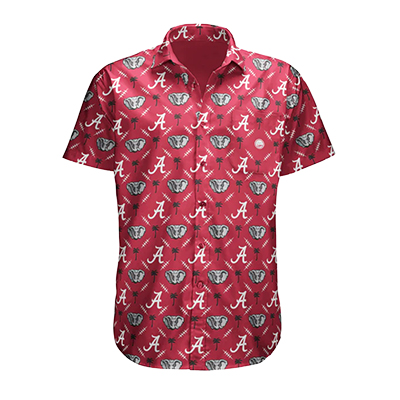 Alabama Crimson Tide Palm  Button Up