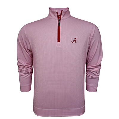Alabama Script A Gingham 1/4 Zip Pullover