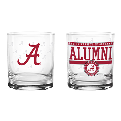 Alabama Alumni Rocks Glass