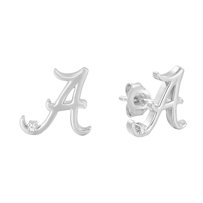 Script A Silver And Diamond Earrings - main view