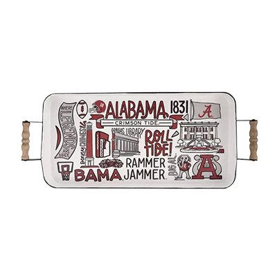 Alabama Collage Enamel Tray - main view