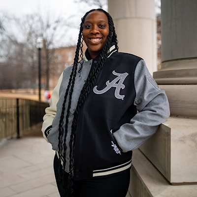 University Of Alabama Reverse French Terry Colorblock Wool Varsity Jacket