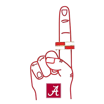 Two Crimson/White Ring Set