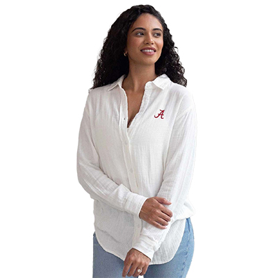 Alabama Leisure Gauze Long Sleeve Button Up Woven