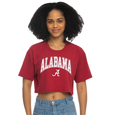 Alabama Script A Boxy Crop Tee