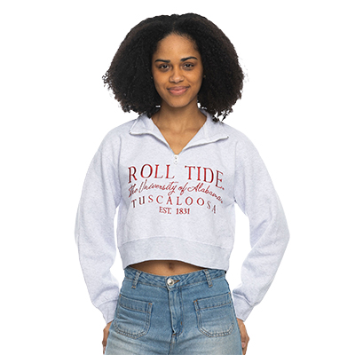 ALABAMA CROPPED 1/4 ZIP SWEATSHIRT