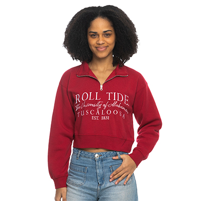 ALABAMA CROPPED 1/4 ZIP SWEATSHIRT