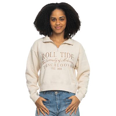 ALABAMA CROPPED 1/4 ZIP SWEATSHIRT