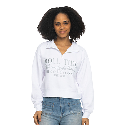 ALABAMA CROPPED 1/4 ZIP SWEATSHIRT