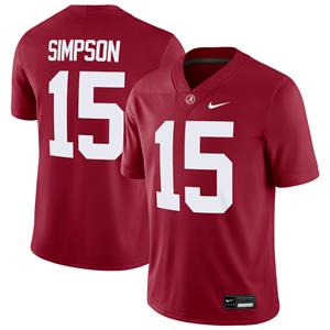 Ty Simpson Nike Nil Jersey #15, Crimson - Large