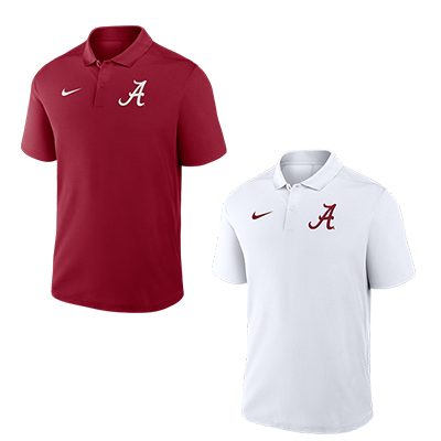 Alabama Nike Victory Primary Script A Logo Polo