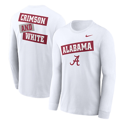 Diagonal Alabama Nike Cotton Long Sleeve T-Shirt