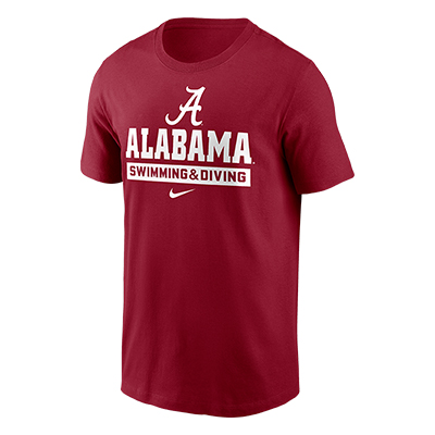 UNIVERSITY OF ALABAMA NIKE SWIMMING & DIVING COTTON T-SHIRT