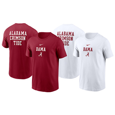 Alabama Nike Cotton 2-Hit Stacked Tee