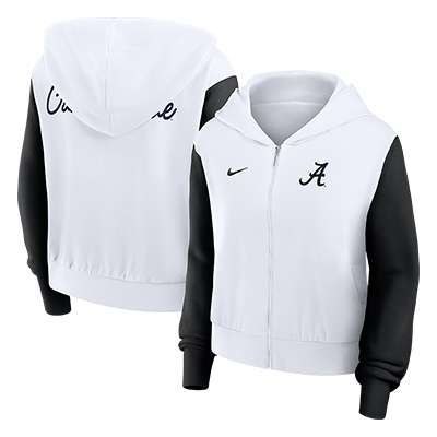 Alabama Nike Colorblocked Script Full Zip Hoodie