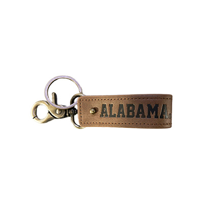Alabama Leather Foldover Keychain