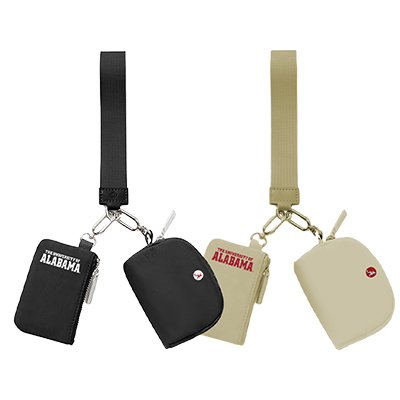 Script A Oversized Key Strap W/ Dual Coin Purses