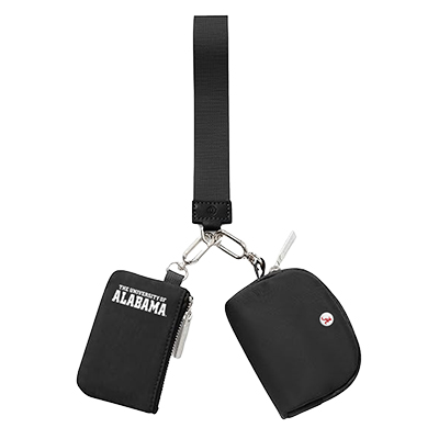 SCRIPT A OVERSIZED KEY STRAP W/ DUAL COIN PURSES