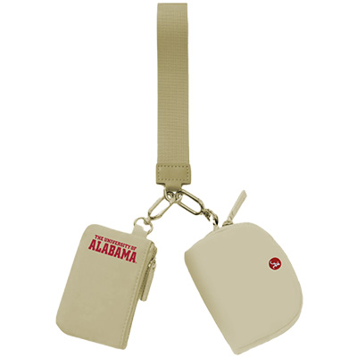 SCRIPT A OVERSIZED KEY STRAP W/ DUAL COIN PURSES