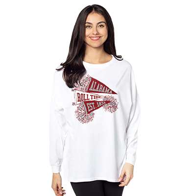 Alabama Timeless Long Sleeve Tee With Pom Pom Print - main view