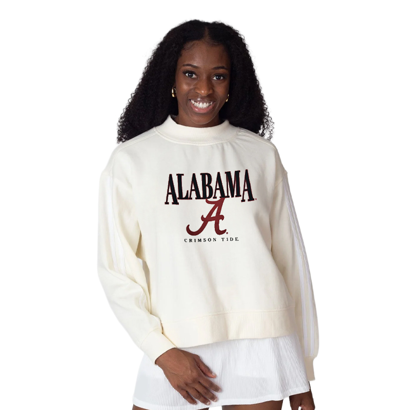 Alabama Varsity Mock Neck Pullover With Semester Applique (SKU 1413079343) Alabama Varsity Mock Neck Pullover With Semester Applique - main view
