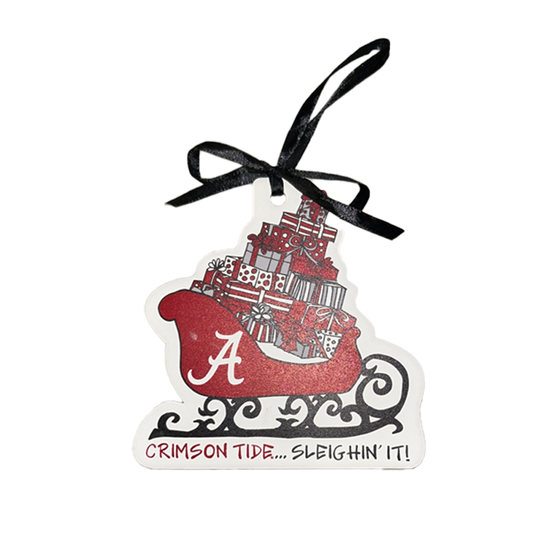 Script A Sleigh Orn. (SKU 14130908100) Script A Sleigh Orn. (SKU 14130908100)