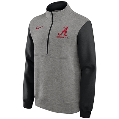 Alabama Men's Nike Club Fleece Half Zip Pullover