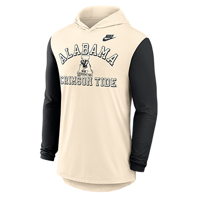 ALABAMA MEN'S NIKE VAULT A LONG SLEEVE HOODED CLASSIC ARCH T-SHIRT (14133084158) ALABAMA MEN'S NIKE VAULT A LONG SLEEVE HOODED CLASSIC ARCH T-SHIRT