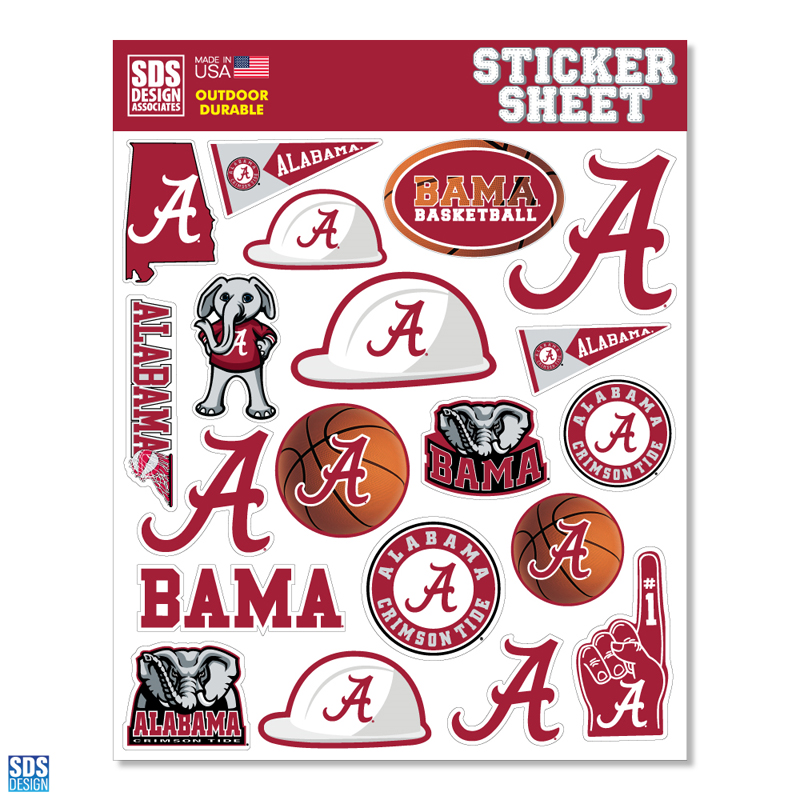 Alabama Basketball Sticker Sheet (SKU 14136542115) Alabama Basketball Sticker Sheet (SKU 14136542115)