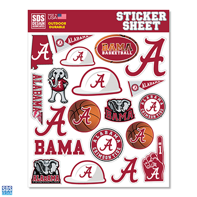 Alabama Basketball Sticker Sheet