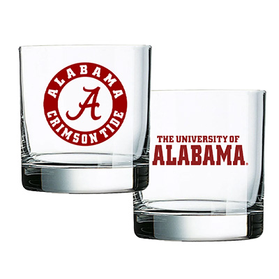 University Circle Logo Rock Glass