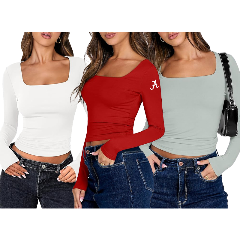 Alabama Script A Long Sleeve Square Neck Top (SKU 1417291541) Alabama Script A Long Sleeve Square Neck Top (SKU 1417291541)