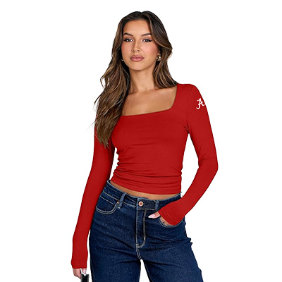 ALABAMA SCRIPT A LONG SLEEVE SQUARE NECK TOP (1417291541) ALABAMA SCRIPT A LONG SLEEVE SQUARE NECK TOP