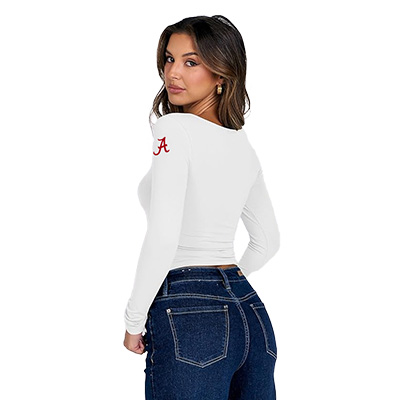 ALABAMA SCRIPT A LONG SLEEVE SQUARE NECK TOP (1417291541) ALABAMA SCRIPT A LONG SLEEVE SQUARE NECK TOP
