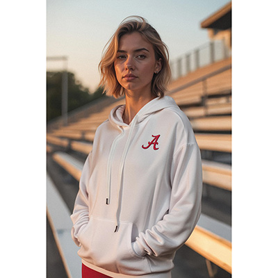 ALABAMA LARGE SCRIPT A SOFTEST FLEECE HOODIE -  1