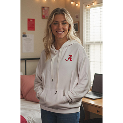 ALABAMA LARGE SCRIPT A SOFTEST FLEECE HOODIE -  2