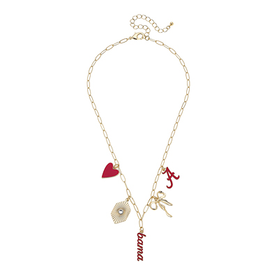 Alabama Crimson Tide Paper Clip Charm  Necklace