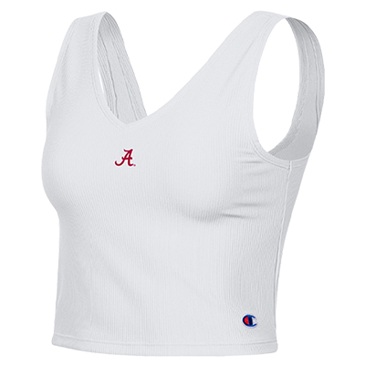 ALABAMA SCRIPT A RIB V-NECK CROP -  1