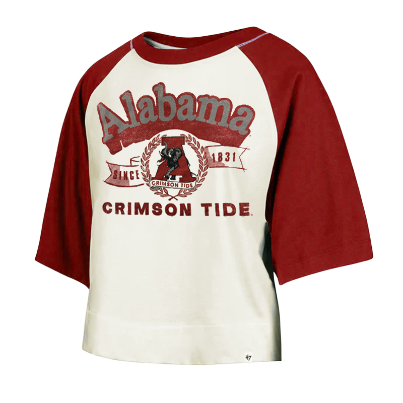 Alabama Infield Shift Raglan Crop T-Shirt (SKU 14182488102) Alabama Infield Shift Raglan Crop T-Shirt - main view