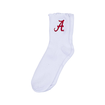ALABAMA SCRIPT A LETTUCE HEM SOCK -  3