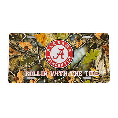 Alabama Rollin With The Tide Tree Camo License Plate